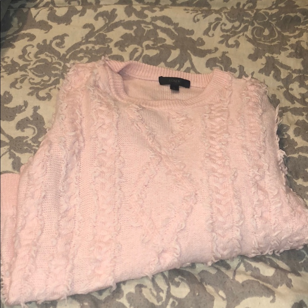 Light pink j crew 3/4 sleeve sweater large